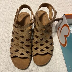 BareTraps Tan Strappy Sandals